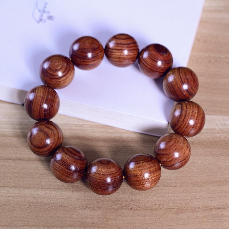 Fine Argentinian Green Sandalwood Single Circle Men's Bracelet Ethnic Style Sandalwood Buddha Pearl Bracelet Cultural Toy Bracelet