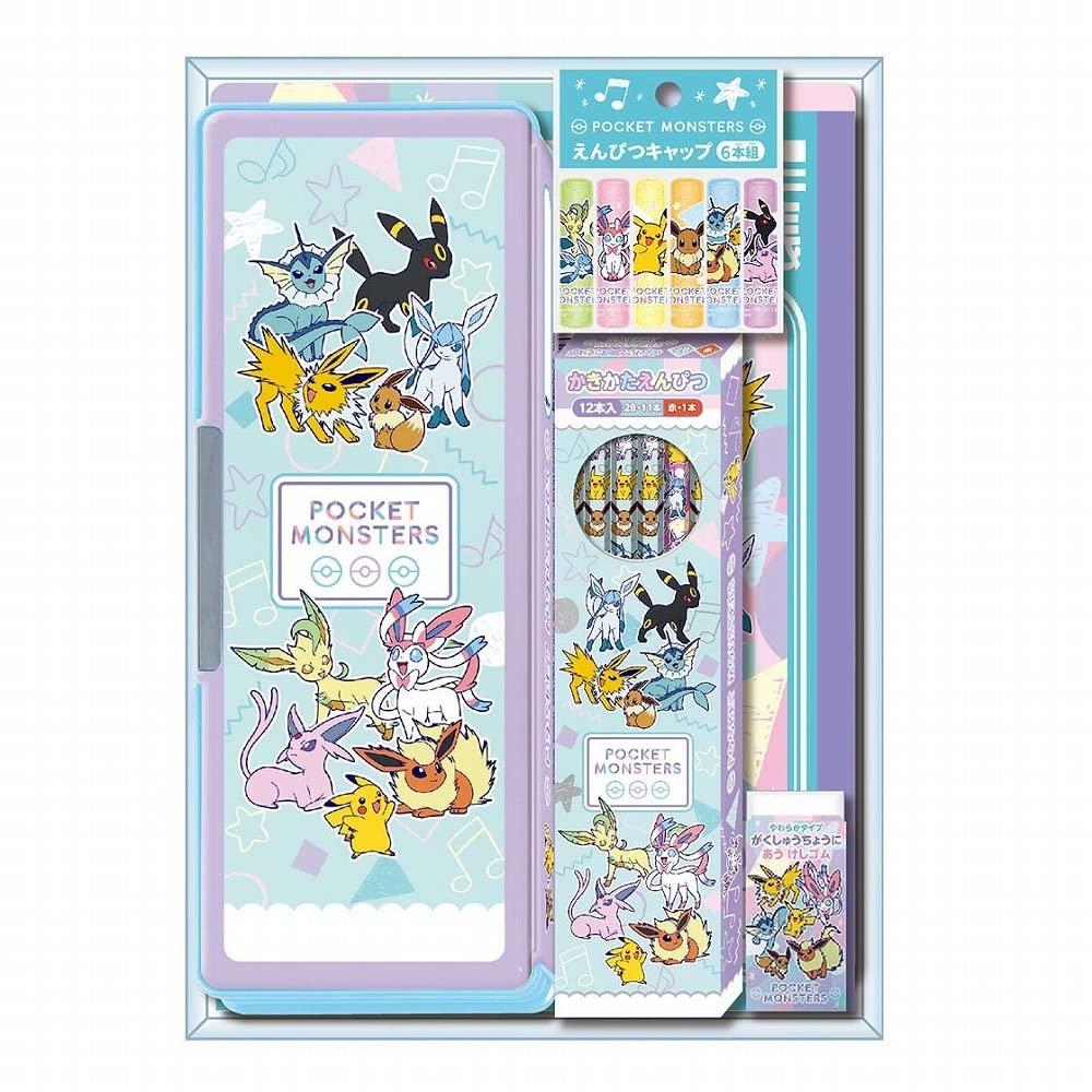 Showa Note Gift Stationery Crystal Case Pastel 942729M54 Pokémon Set, Set, Type, Flakes,