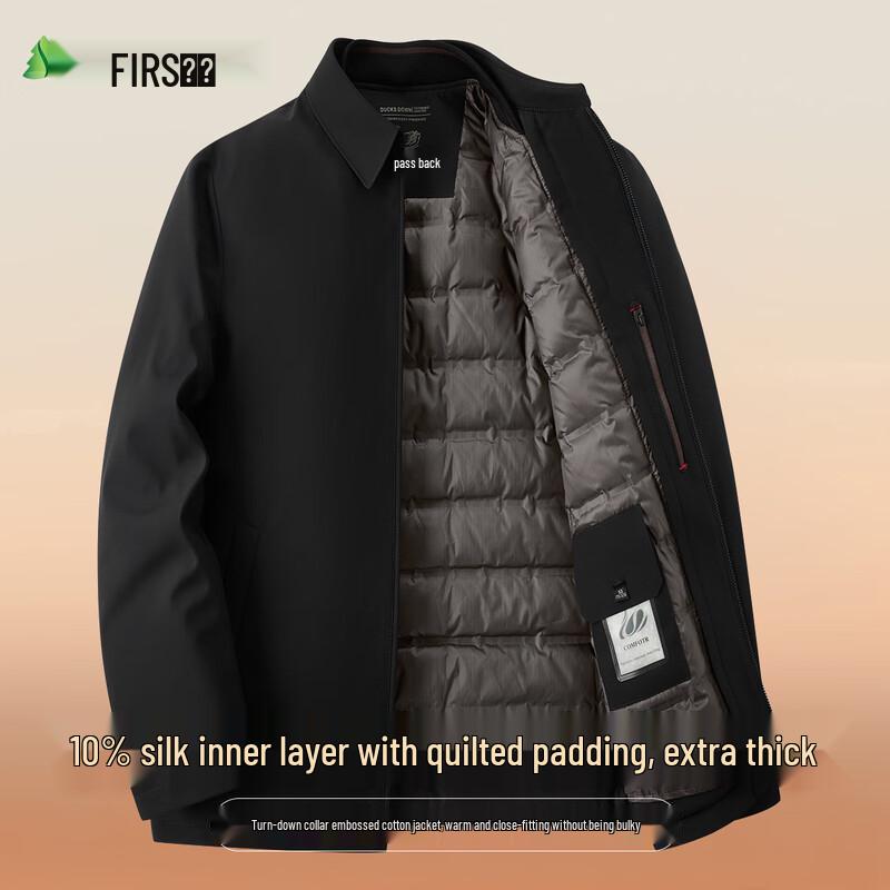 

FIRS Men s Silk Lined Quilted Lapel Jacket XL