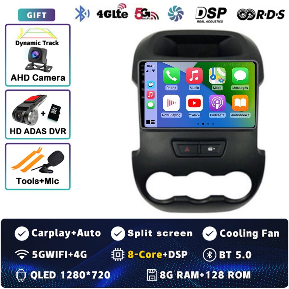 Android 14 Carplay Car Radio For Ford RANGER F-250 2011 - 2014 Multimedia Video Player Navigation GPS Stereo 2Din DVD Head Unit