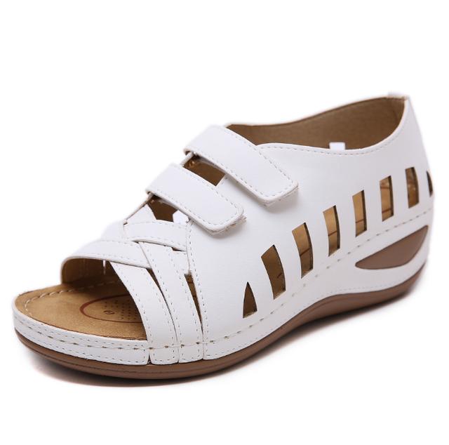 Vintage Wedge Sandals For Women Casual Fashion Velcro Comfy Platform Non -Slip Flat Sole Shoes Vacation Beach Walk Sandalias