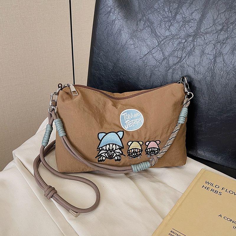 2025 Japanese Embroidery Canvas Crossbody Bag - Gao Yuanyuan Style, Cute Women’s Shoulder Handbag