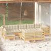 Day and Night - Day and Night Garden Furniture 10 Pieces and Cushions Solid Cream Pine Wood