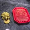 Bürotisch Feng Shui Ornament Goldene Schildkröte Dekoration für Glück & Wohlstand, Talisman Anhänger mit Kunstlederhülle Zuhause Geldbörse Auto