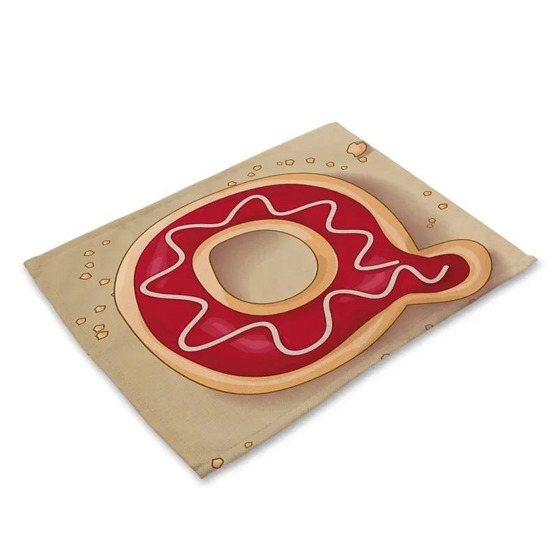 45X30cm Letter Pattern Kitchen Placemat Dining Table Mats Tea Coaster Cotton Linen Pads Bowl Cup Mats for Home Decor Gifts