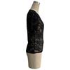 Summer New Women's Elegant V-neck Solid Color Lace Sexy Slim Slim T-shirt Top