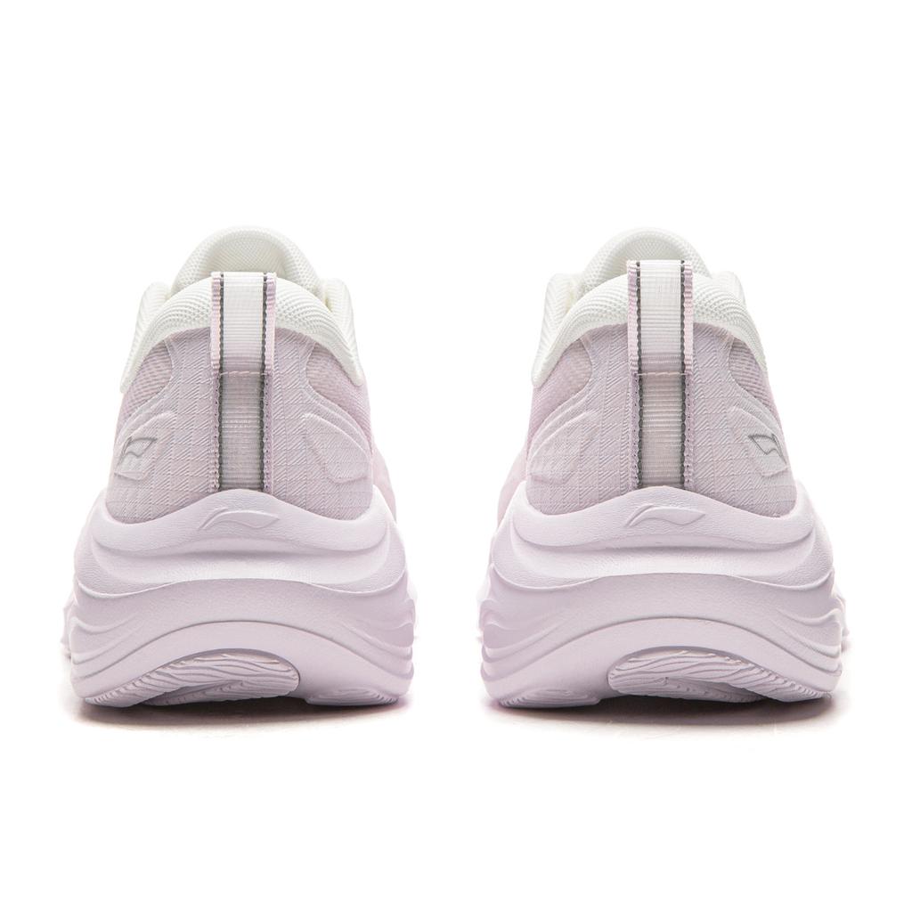 Li Ning Ling Bo V3 Thick Sole Height Increasing Versatile Soft Rebound Running Shoes Women Sneakers White Purple ARSW112-3