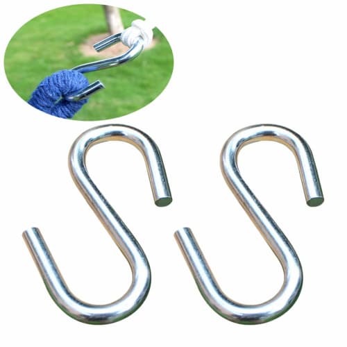 Two Heavy-duty S-shaped Metal Hooks, 150KG Bearing, Suitable for Home, Garage, Hammock, Swing, Office Use