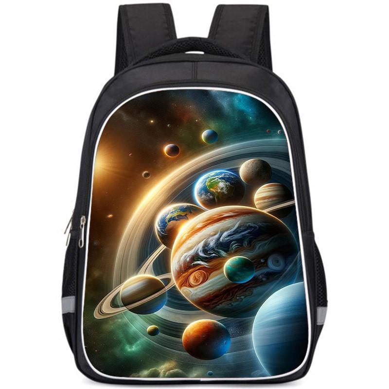 Large Capacity Lightweight 3d Backpack For Kids Oxford Cloth Unisex School Bag