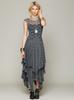 European Fashion Lace Irregular High-Low Skirt Dress