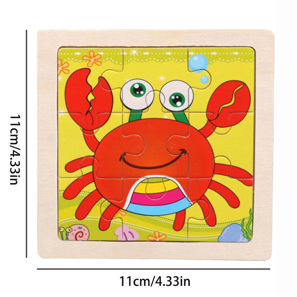 11cm/4.33in Holzpuzzle Cartoon Tier Verkehr Auto Holzpuzzles für Kinder Montessori Spiele Kinderspielzeug