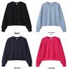 Trendy Women's Cropped Sweatshirt - Plain Color, Loose Fit, Versatile Round Neck Autumn/Winter Top