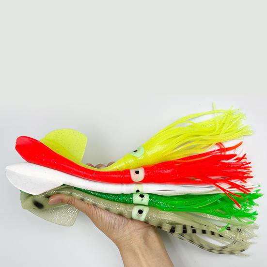 5 Stück Künstliche Köder Leuchtende Oktopus Angelköder Realistisch Aussehend Helle Farben Silikon Angelköder Oktopus Rock Köder