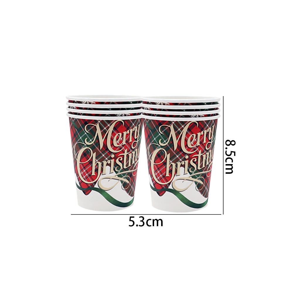 Grenzüberschreitendes Weihnachtsbaum Einweggeschirr-Set: Teller, Servietten, Becher
