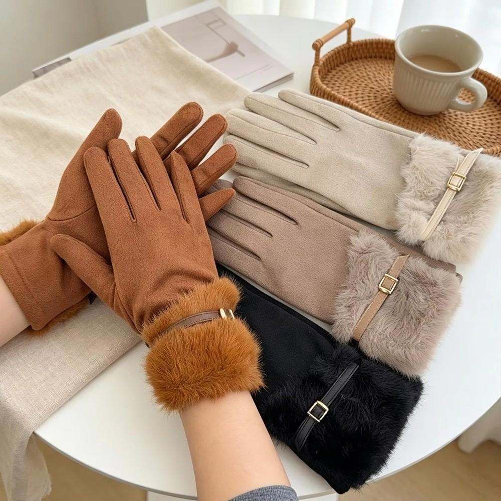 Plush Lining Winter Gloves Warm Thick Gloves New Touch Screen Gloves Women