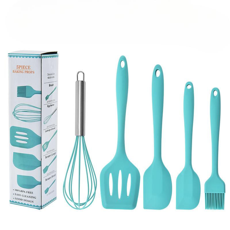 Silicone Kitchenware All-inclusive Five-piece Set Baking Five-piece Set Kitchenware Full Set Shovel Silicone Shovel Oil Brush Egg Beater