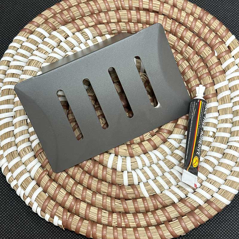 1PC Black Carbon Steel Soap Box Wall Mount Storage Rack with Drainage, Anti-Rust Bathroom Organizer