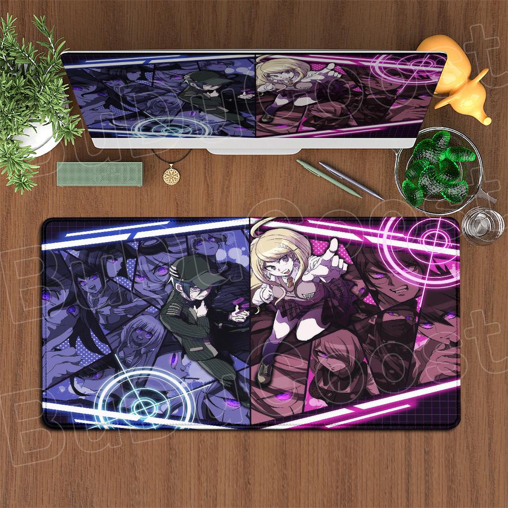 900x400mm Computer Keyboard Desk Mats Hot Anime Danganronpa Speed Mouse Pad Non-slip Gaming Laptop Carpet PC Rubber Accessories