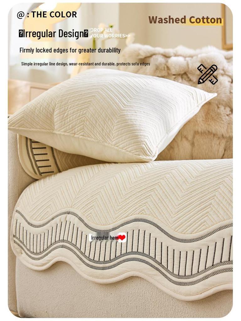 2026 All-Season Non-Slip Washable Cotton Sofa Cushion with Simple, High-End Style