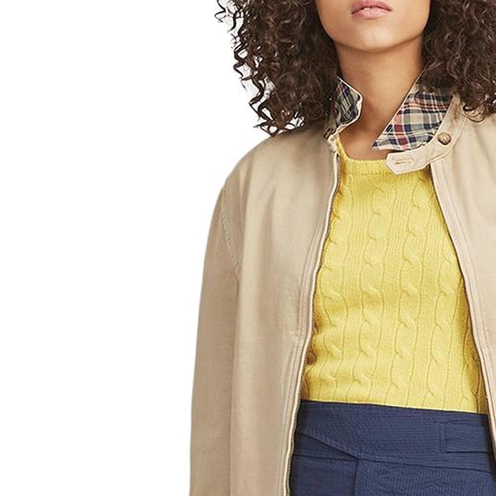 Polo Ralph Lauren Ss23 Solid Color Zip Collar Long Sleeve Jacket Women Jacket Brown 211794216-001