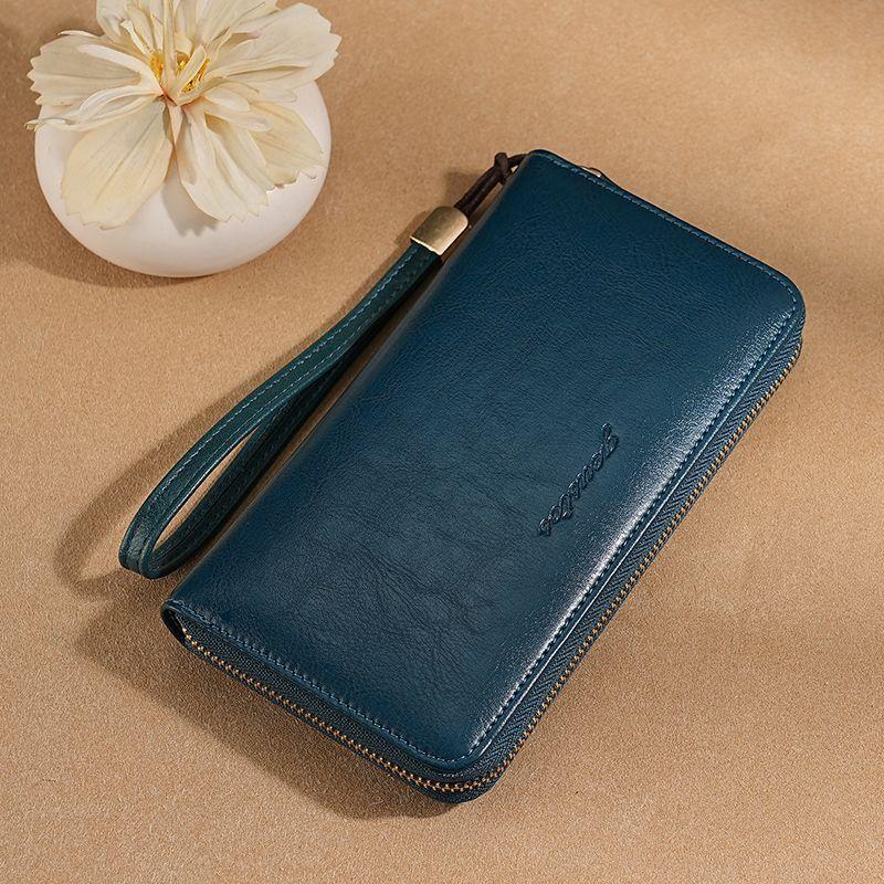 Women RFID Blocking Long Wallet PU Leather Clutch Wallet Large Capacity Zipper Around Wristlet Purse Card Holder Phone Wallet