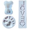 Chocolate Mold Safe No Residue Non-stick Silicone Bear Heart LOVE Pattern Baking Mould for Valentine's Day
