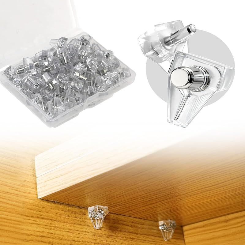 30 Pcs Cabinet Shelf Pegs for Shelves, 5mm Shelf Pins Holders, Clear Shelf Support Pegs, Adjustable Shelf Brackets, Kitchen Cabinet Shelf Clips for 5mm