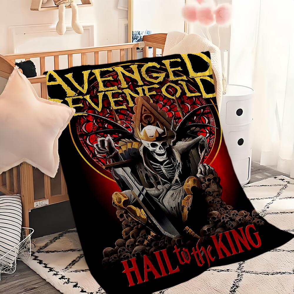 Blanket Flannel Warm Comfort Soft Avenged Sevenfold Plush Rock for Sofa Band Living Room Office Bedroom Travel