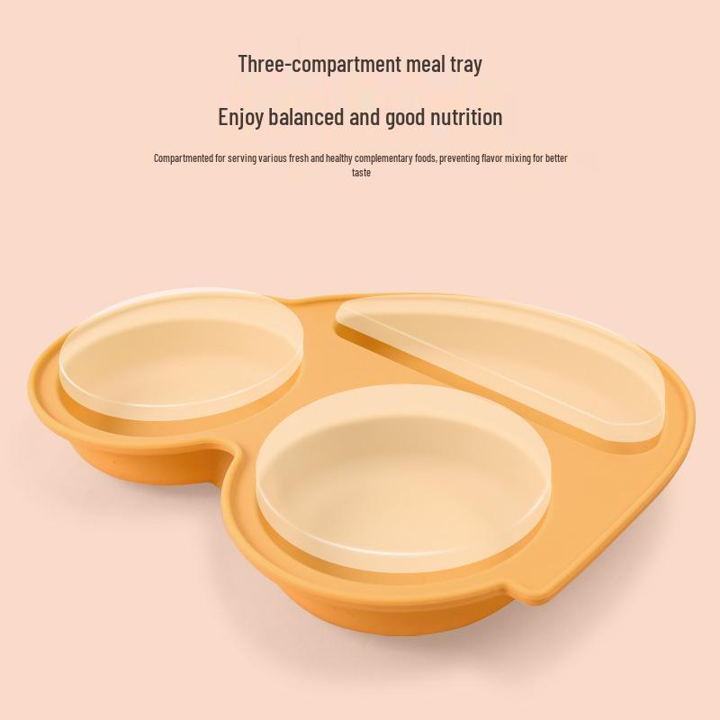 Cross-Border Baby Silicone Tableware: Anti-Fall Eating Tray for Children