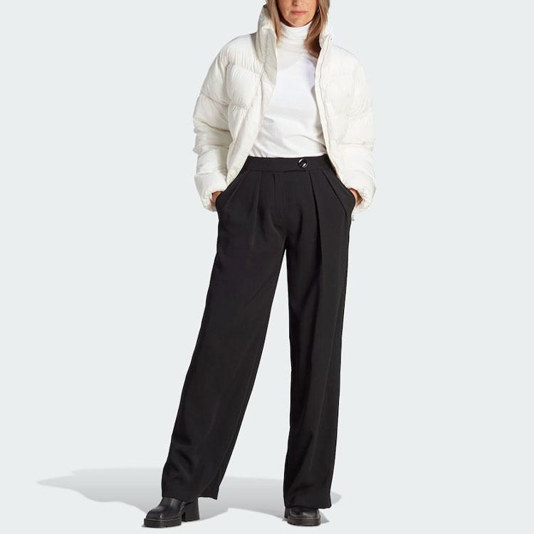 Adidas Originals Trefoil Vegan Puffer Jacket With Stand Collar And Long Sleeves Women Outerwear White IJ8236
