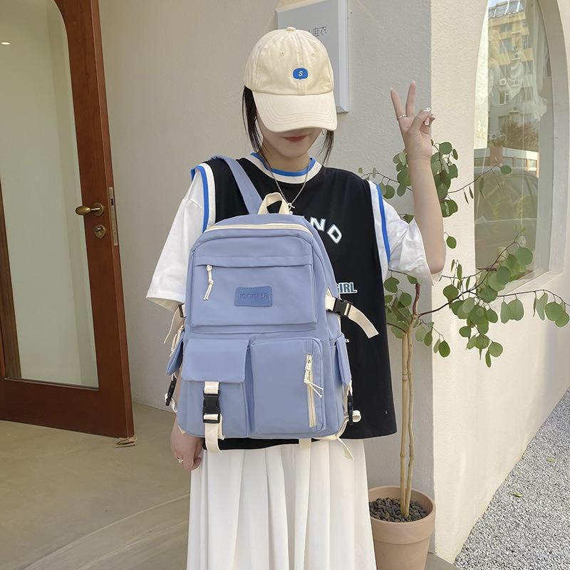 Backpack New Women's Bag Fashion College Wind Nylon Backpack Student School Bag