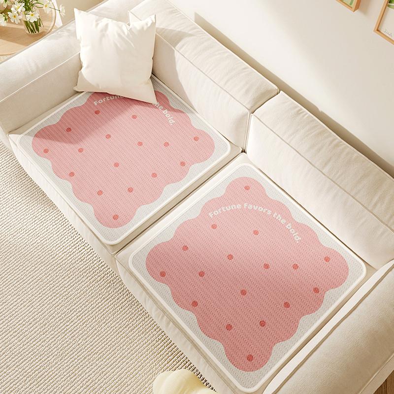 1Pc Summer Fashion Polka Dot Pattern Durable Seat Cushion Simple Cooling Mat Breathable Ice Silk