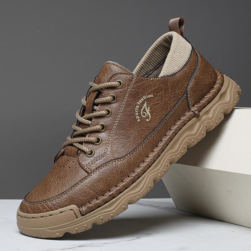 Fashion 2025 New Outdoor Versatile Lace Up Comfortable Sports Casual Leather Shoes Fashionable Men's Breathable Casual Leather Shoes