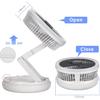 Rechargeable Portable Fan 7 inch USB Small Desk Fan Foldable with LED Light 4 Wind Speeds and Hook Quiet Personal Traveling Fan for Bedroom Office RV