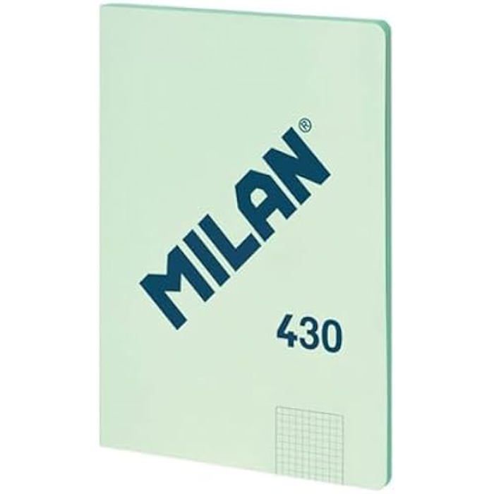 Cahier Collé MILAN - Papier Quadrillé - 48 Feuilles A4 - Série 1918 - Vert