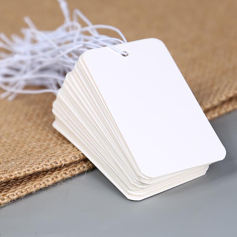 In-Stock Blank Cardboard Jewelry Tags with Elastic Rope for Clothing Accessories