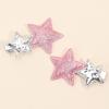 New Silver Star Hair Clip for Kids Girls Pink Glitter Hairpins Side Bangs Clip Barrettes Children Cute Headwear Hair Accessories