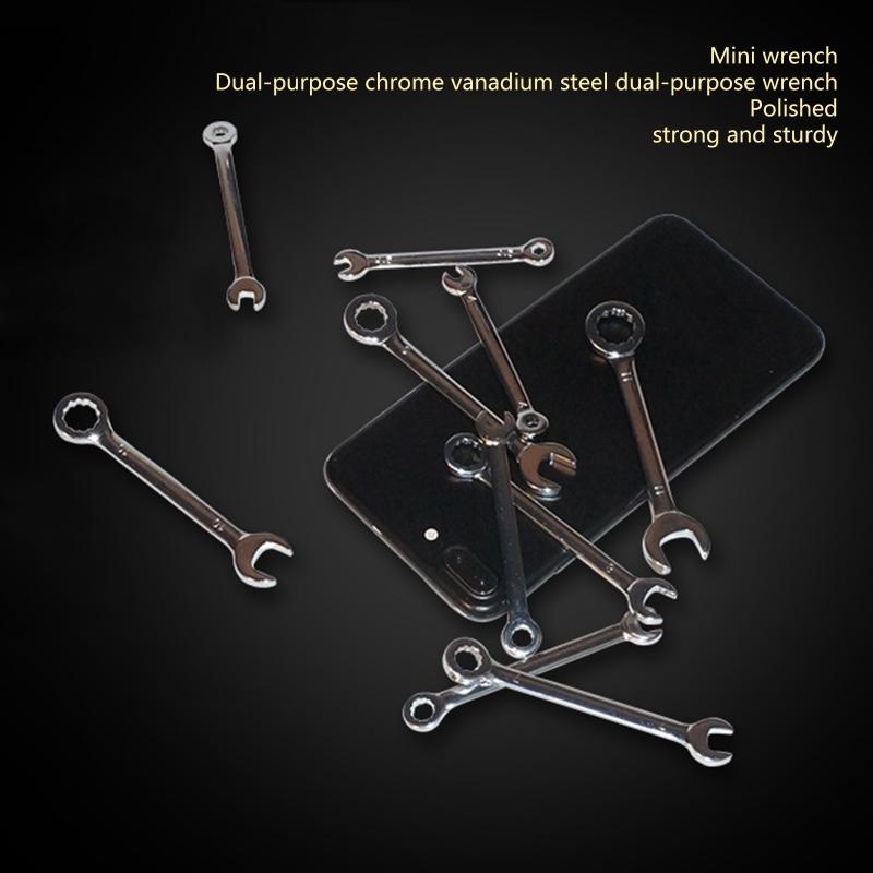 10Pcs 4-11mm Mini Box Wrench Set Open Dual-Purpose Combination Ratchet Wrenches Metric/Inch Wrench Hand Tools