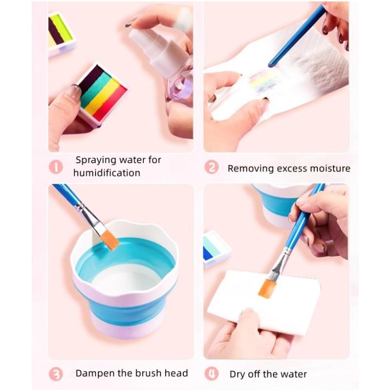 10Grids Colors Face Painting Body Paint Makeup Rainbow Water-based Colorful Painting Set Christmas Palette for Adults and Kids