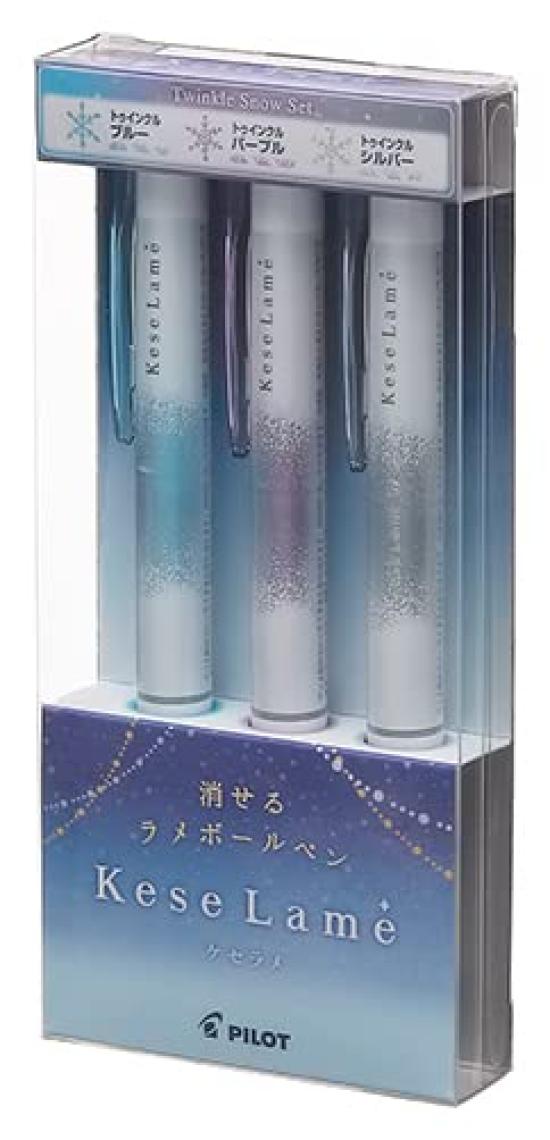 

PILOT Limited Edition Keserame Erasable Glitter Ballpoint Pen 0.7mm [Twinkle 3-Color Set] LKKB-69F-TW