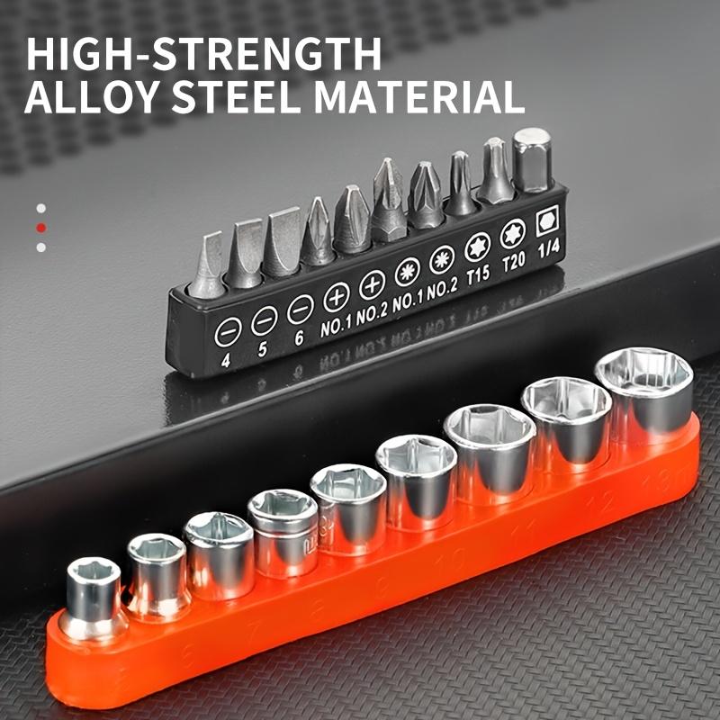 22PC Tool Set Screwdriver Bendable Connecting Rod Multi-Size Bits Sockets L-Wrenches Wrenches Home Craft Kits