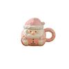 360ML Christmas Gift Mug Santa Claus Ceramic Breakfast Drinkware Wide Mouth with Handle and Lid Santa Claus Ceramic Cup
