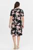 Women's Big Size Dress Floral Patterned Viscose Basic Short Sleeve Dress
