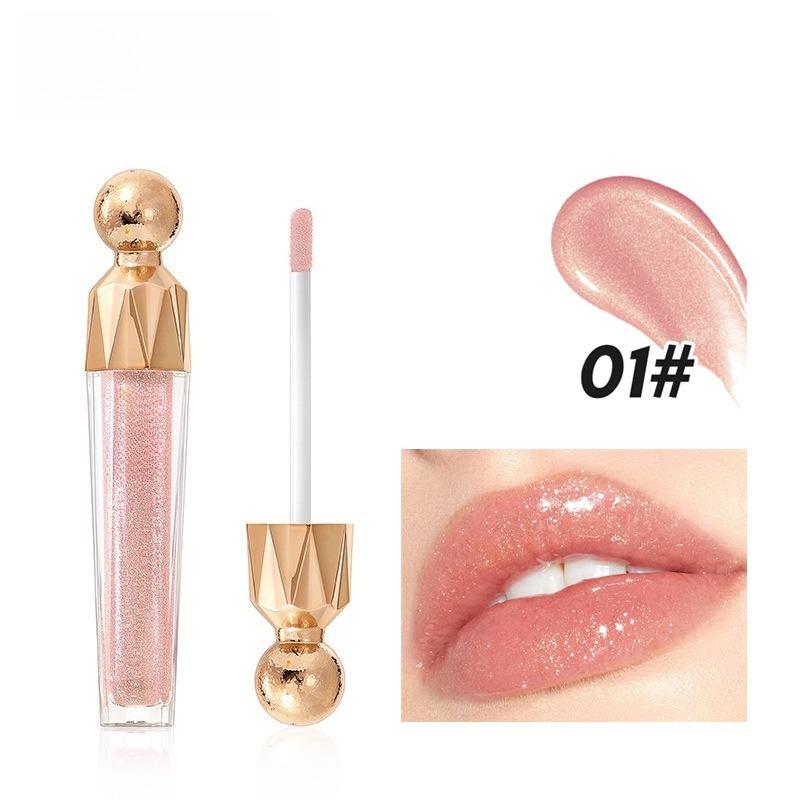 1PC fine flash with flash lip gloss, non-fading and easy to color, moisturizing and moisturizing, water gloss mirror Dudu lip gloss, lip glaze. 4ml