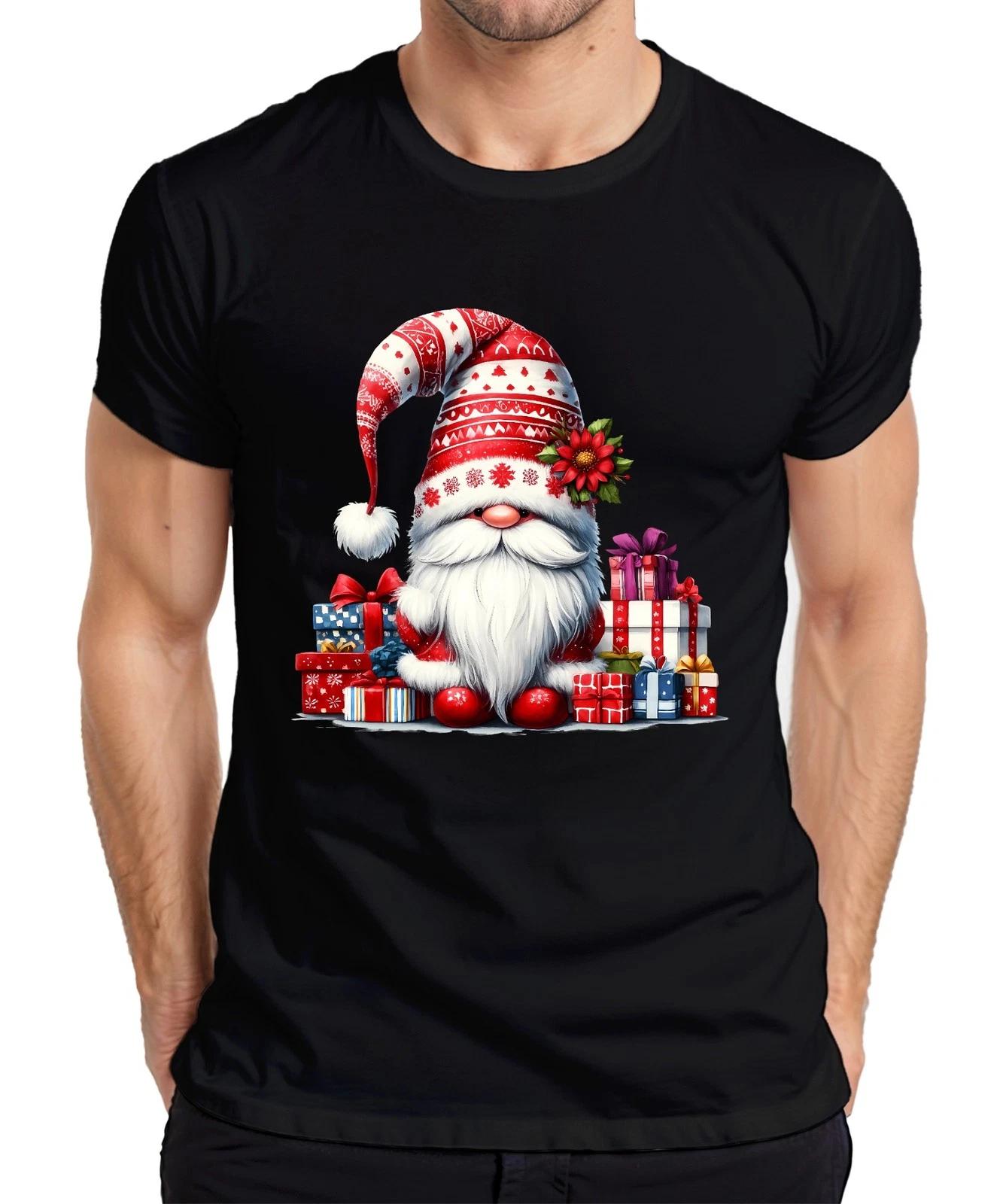 Weihnachtswichtel mit Geschenken und Weihnachtsmütze Gnom Elf Herren T-Shirt XXL