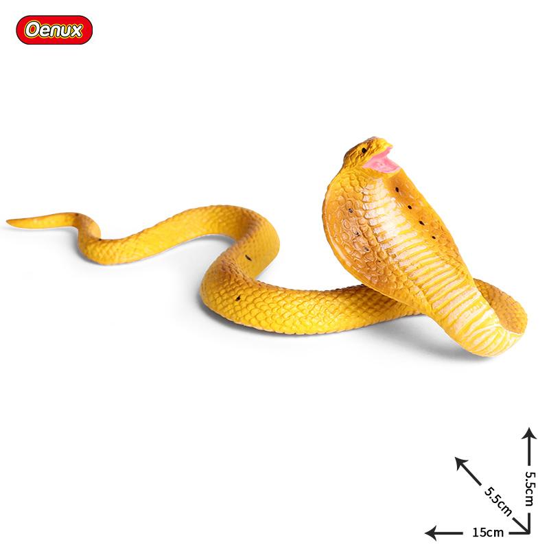 Oenux Simulation Forest Savage Snakes Animals Model Wild Cobra Rattlesnake Python Action Figures Party Favor Decor Kids Toy Gift