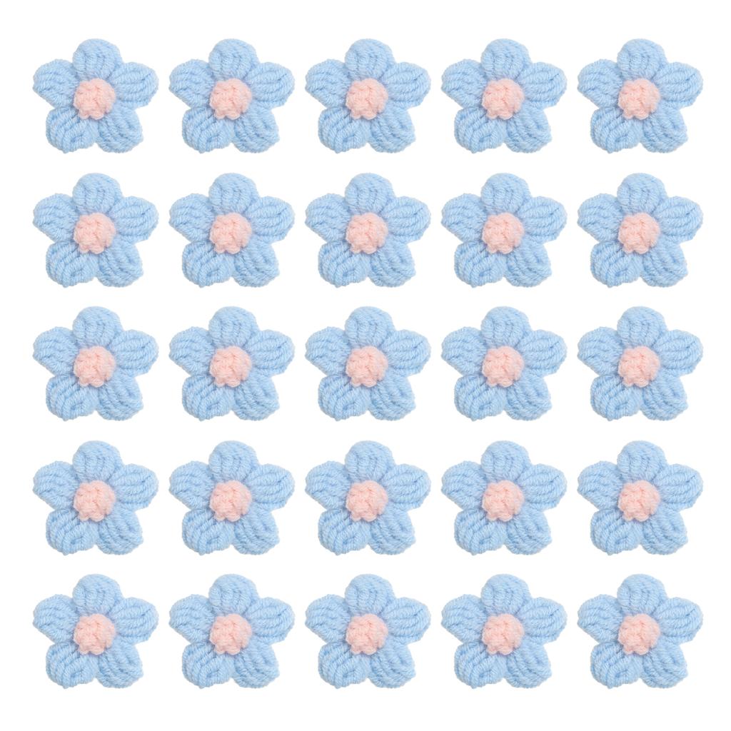 36pcs Crochet Flowers Applique Flowers for Craft Sewing Crochet Flowers Bouquet  DIY Hair Clothes Party Craft Christmas Decor