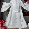 Elegant Black Lace-Trim Plus Size Robe with Belt – European & American Style Nightgown