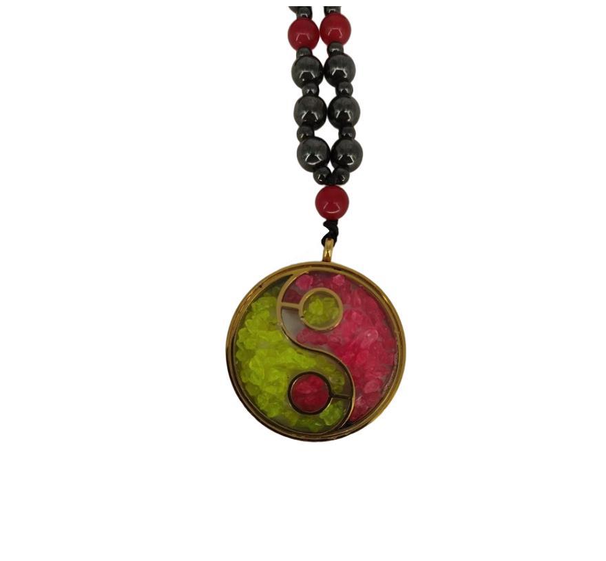 Biophoton Negative Ion Multi-Color Magnetic Energy Crystal Pendant Necklace