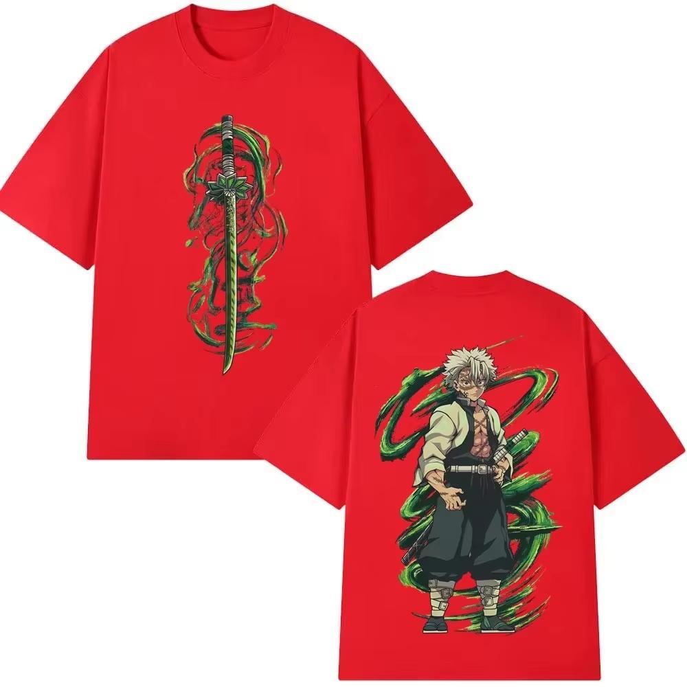 

2026 Anime Demon Slayer Wind Hashira Shinazugawa Sanemi Graphic T-shirt Unisex Women Cartoon Casual Cotton Ins Y2k 4XL